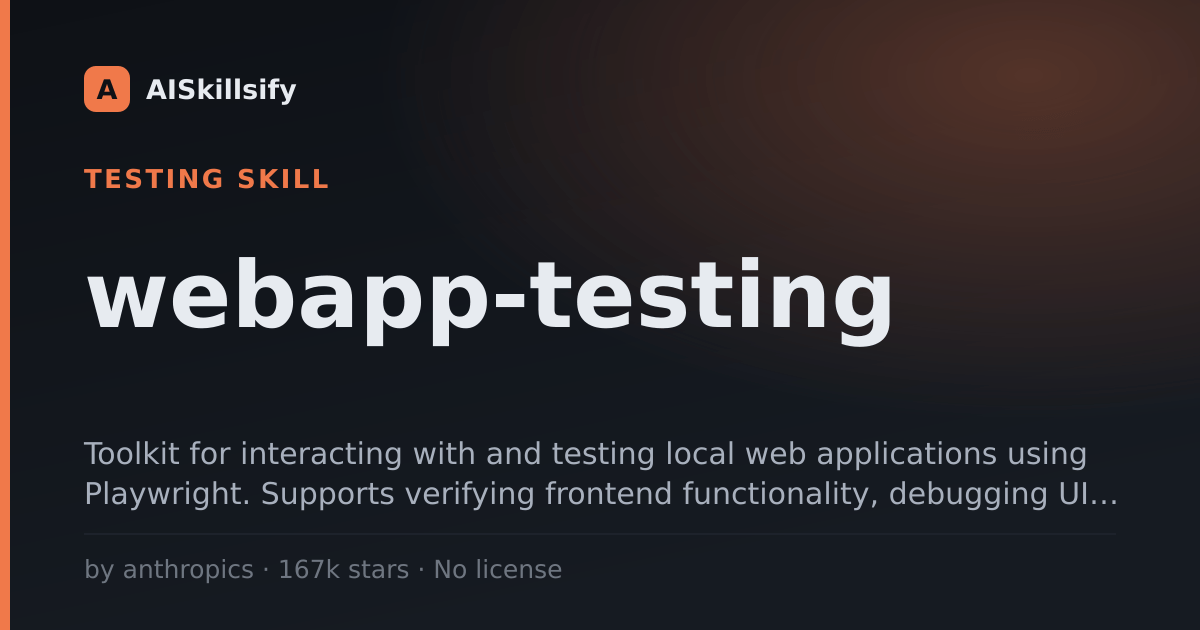 webapp-testing skill by anthropics