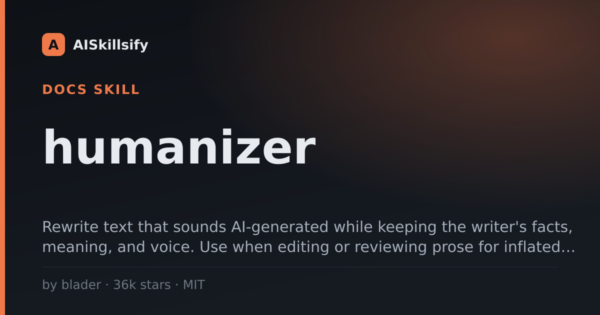 humanizer skill by blader