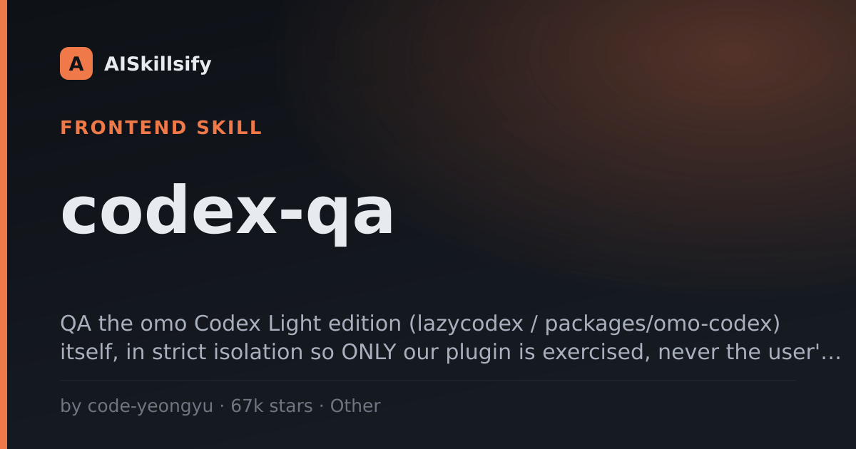 codex-qa skill by code-yeongyu