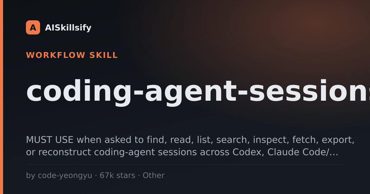 coding-agent-sessions skill by code-yeongyu