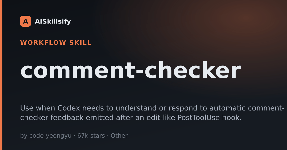 comment-checker skill by code-yeongyu