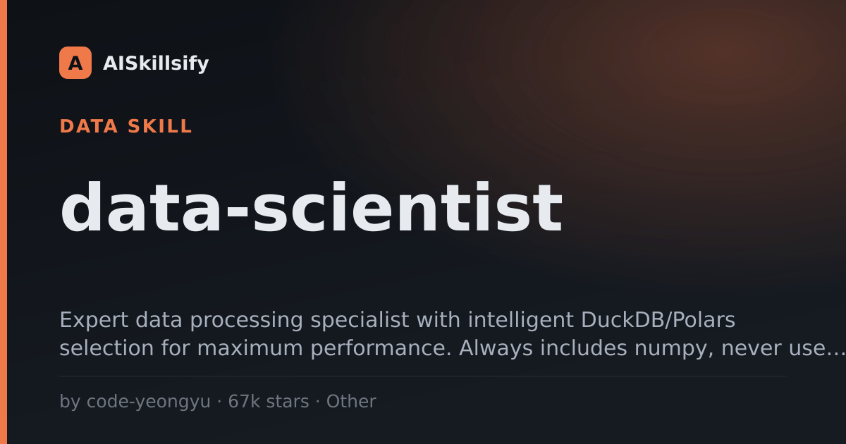 data-scientist skill by code-yeongyu