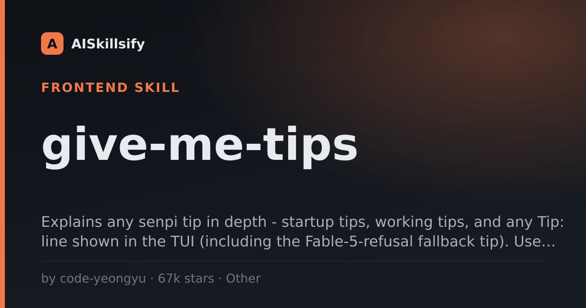 give-me-tips skill by code-yeongyu