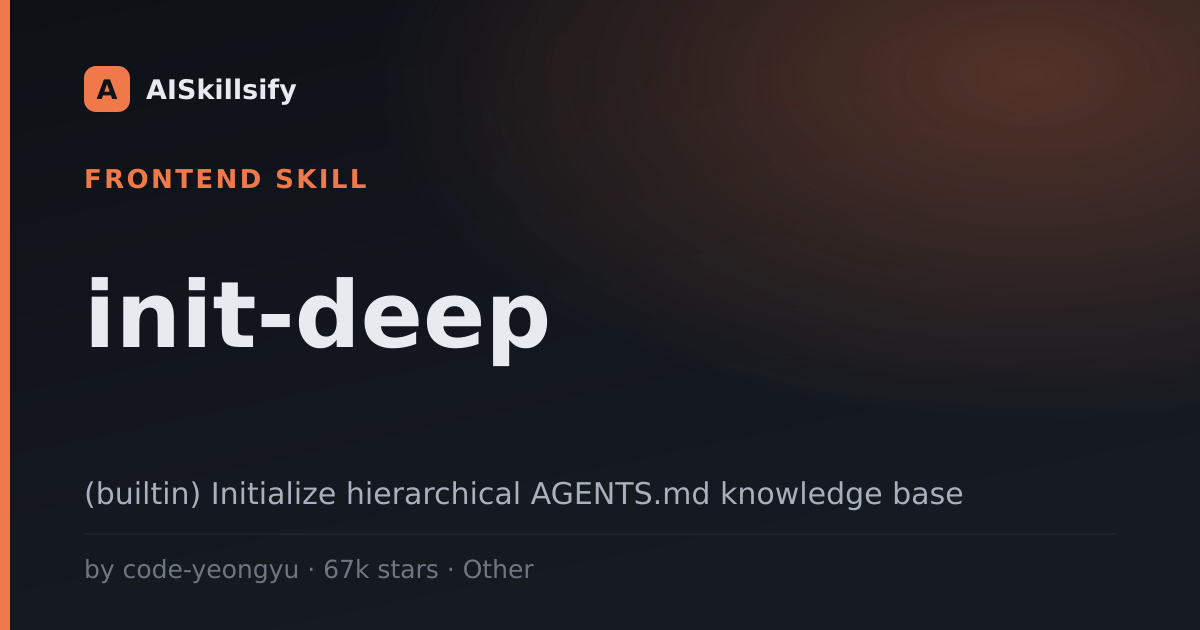 init-deep skill by code-yeongyu
