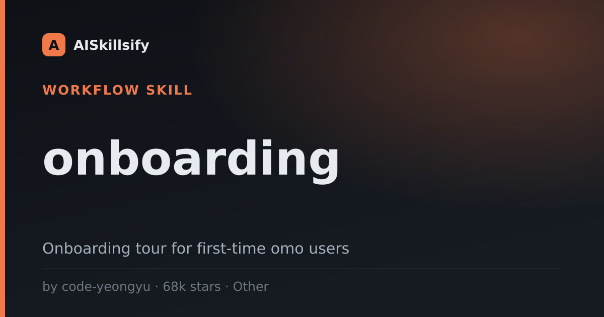 onboarding skill by code-yeongyu