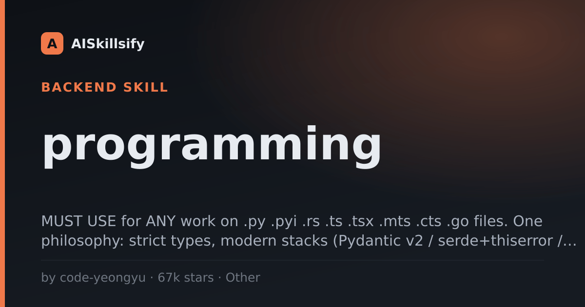 programming skill by code-yeongyu