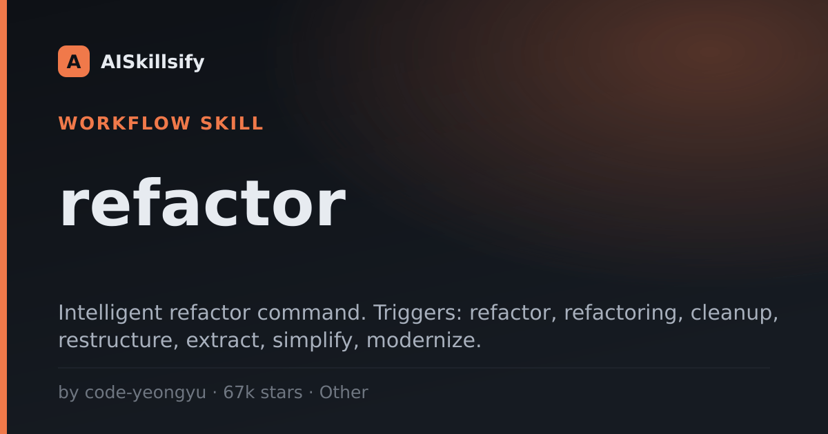 refactor skill by code-yeongyu