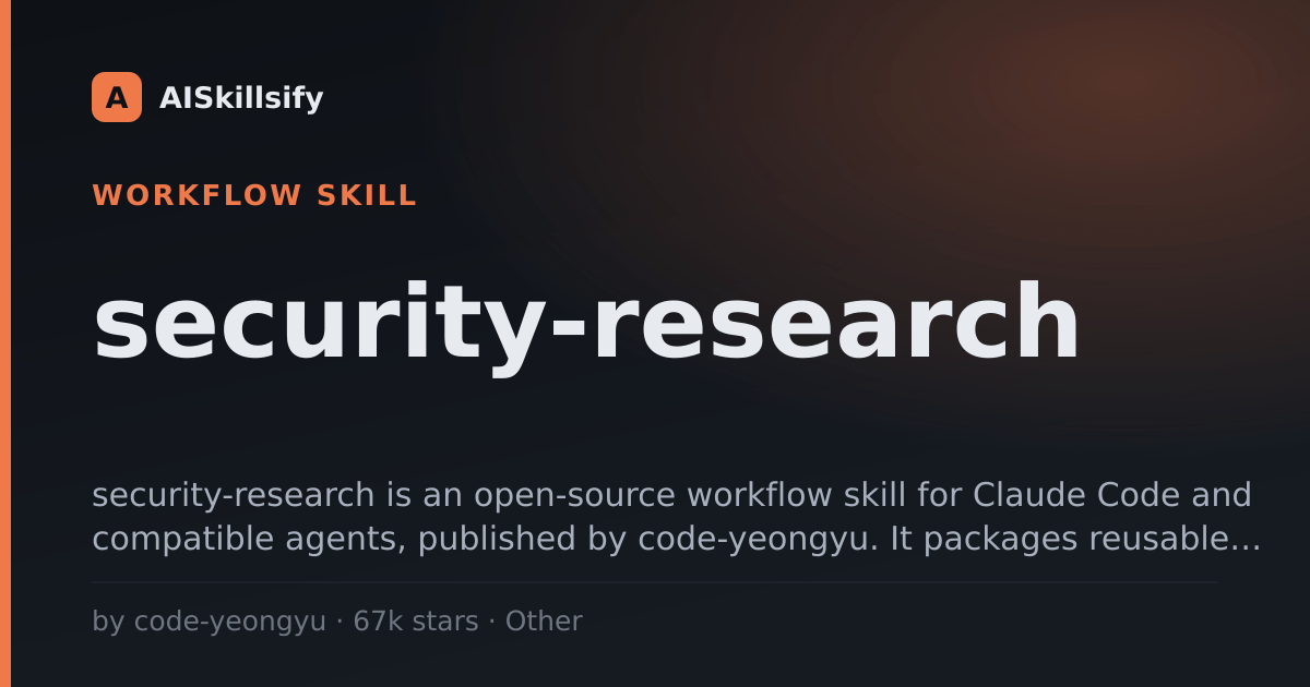 security-research skill by code-yeongyu