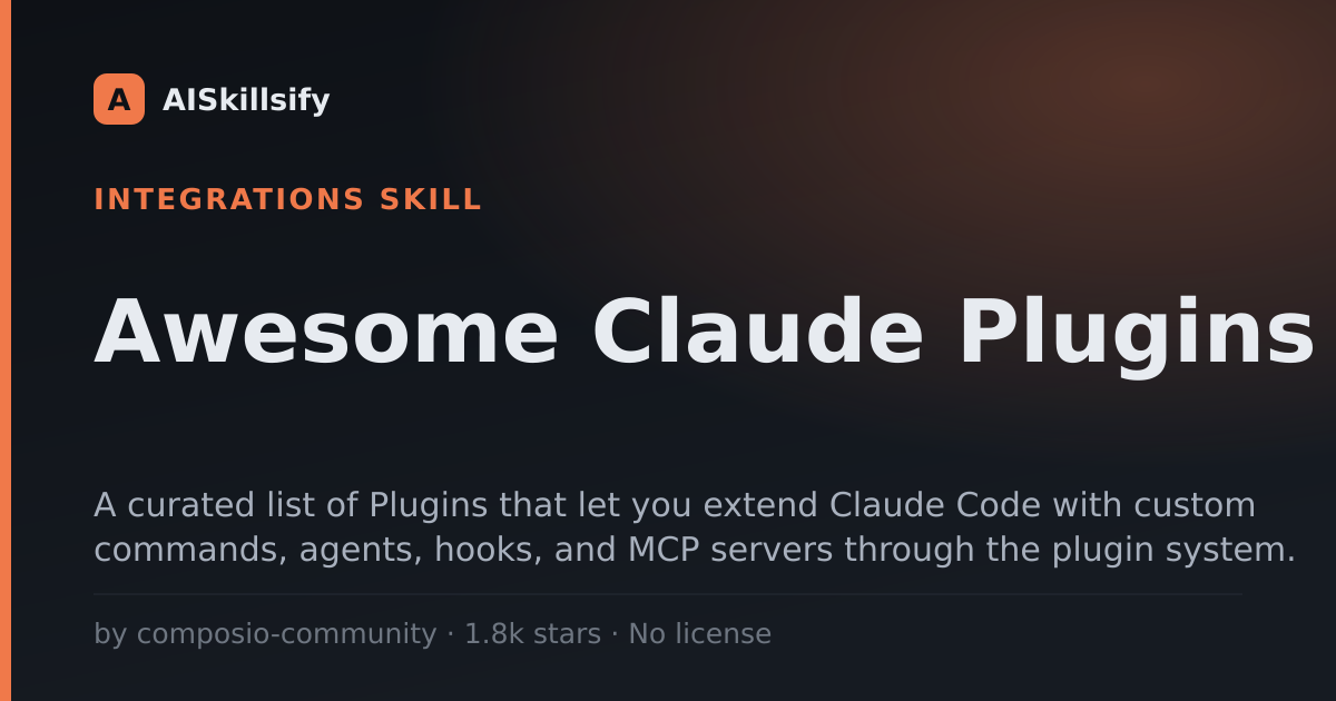 Awesome Claude Plugins skill by composio-community