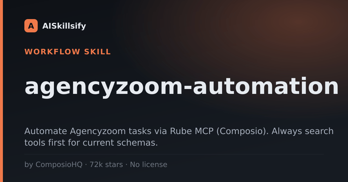 agencyzoom-automation skill by ComposioHQ