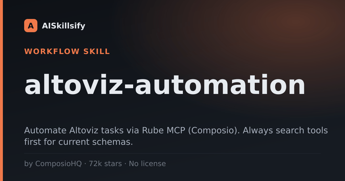 altoviz-automation skill by ComposioHQ