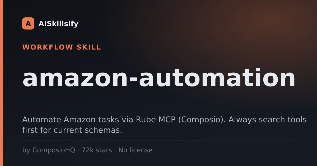 amazon-automation skill by ComposioHQ