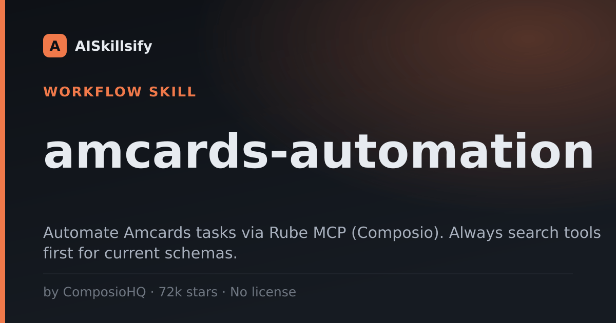 amcards-automation skill by ComposioHQ