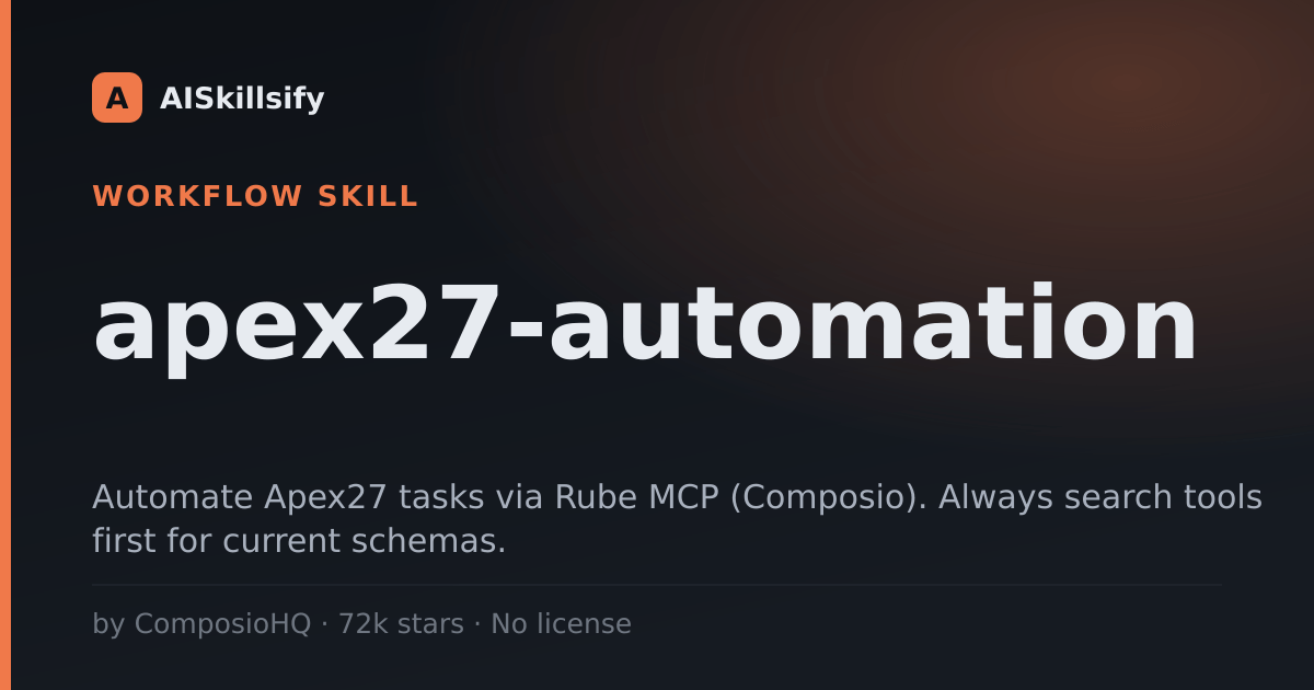 apex27-automation skill by ComposioHQ
