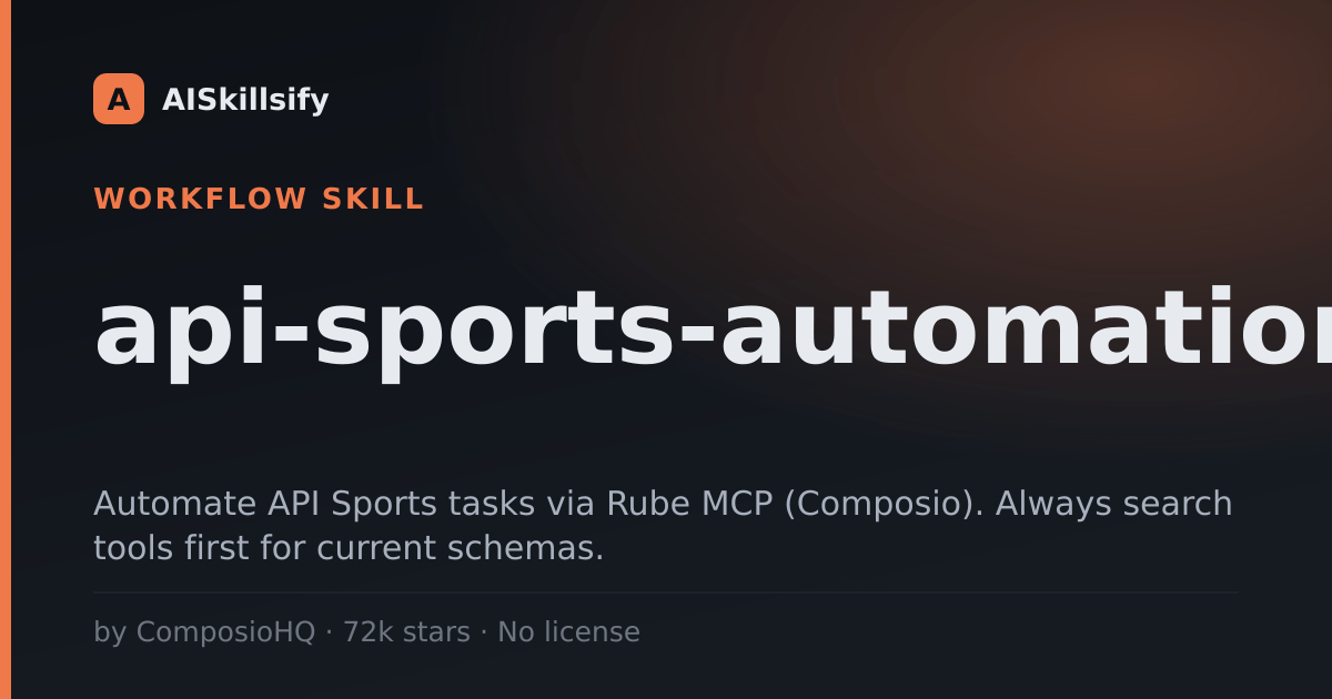 api-sports-automation skill by ComposioHQ