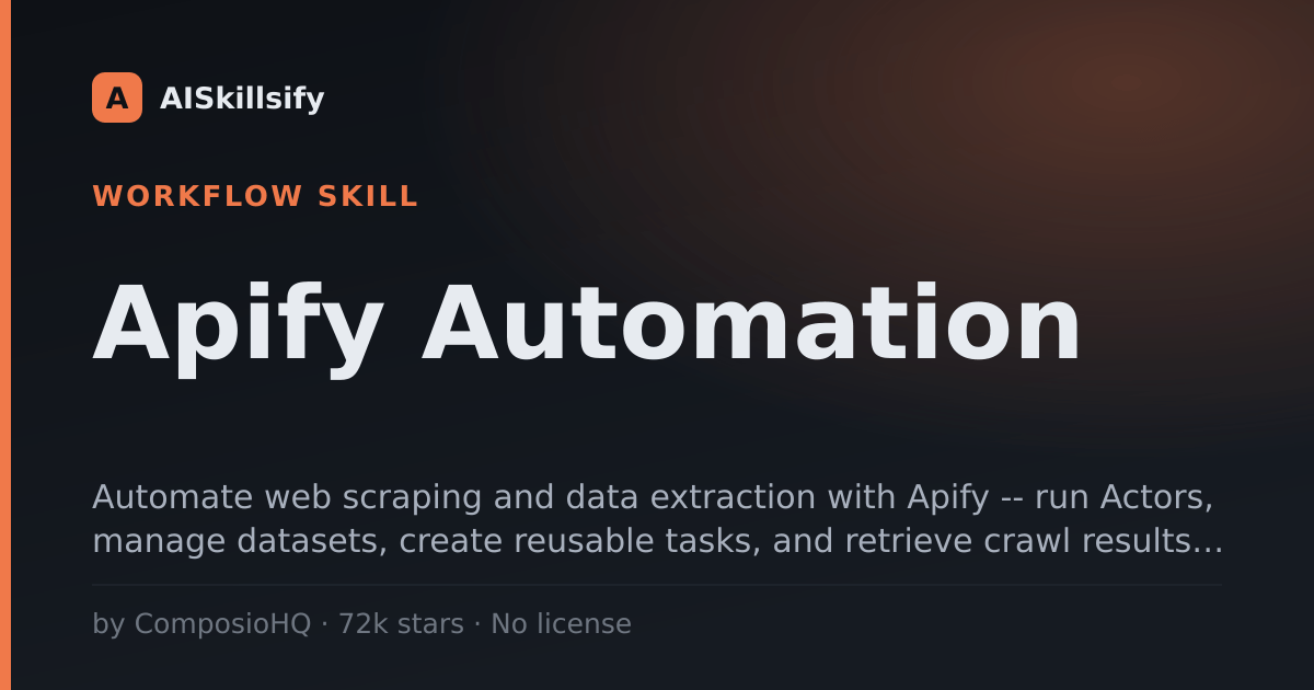 Apify Automation skill by ComposioHQ