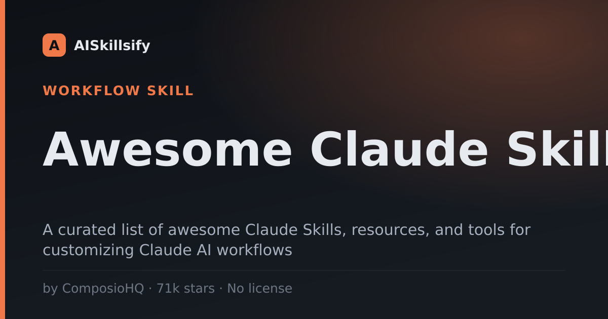 Awesome Claude Skills skill by ComposioHQ