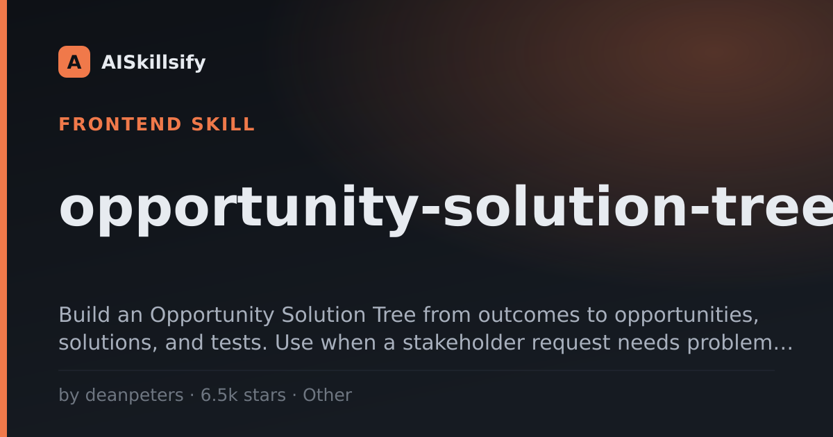 opportunity-solution-tree skill by deanpeters