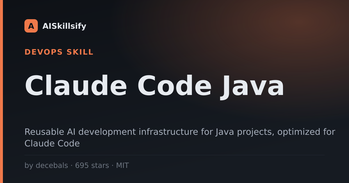Claude Code Java skill by decebals