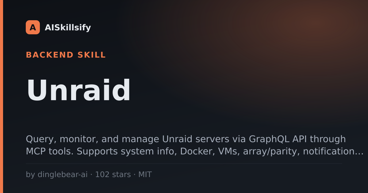 Unraid skill by dinglebear-ai