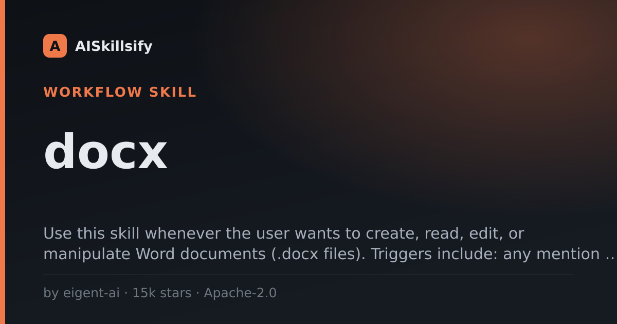 docx skill by eigent-ai