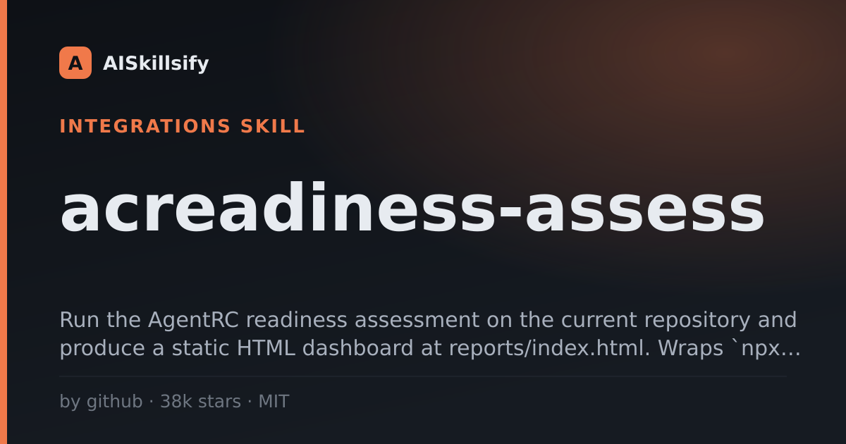 acreadiness-assess skill by github