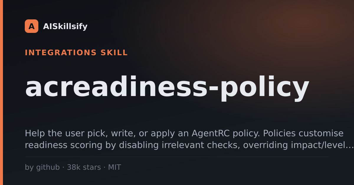 acreadiness-policy skill by github