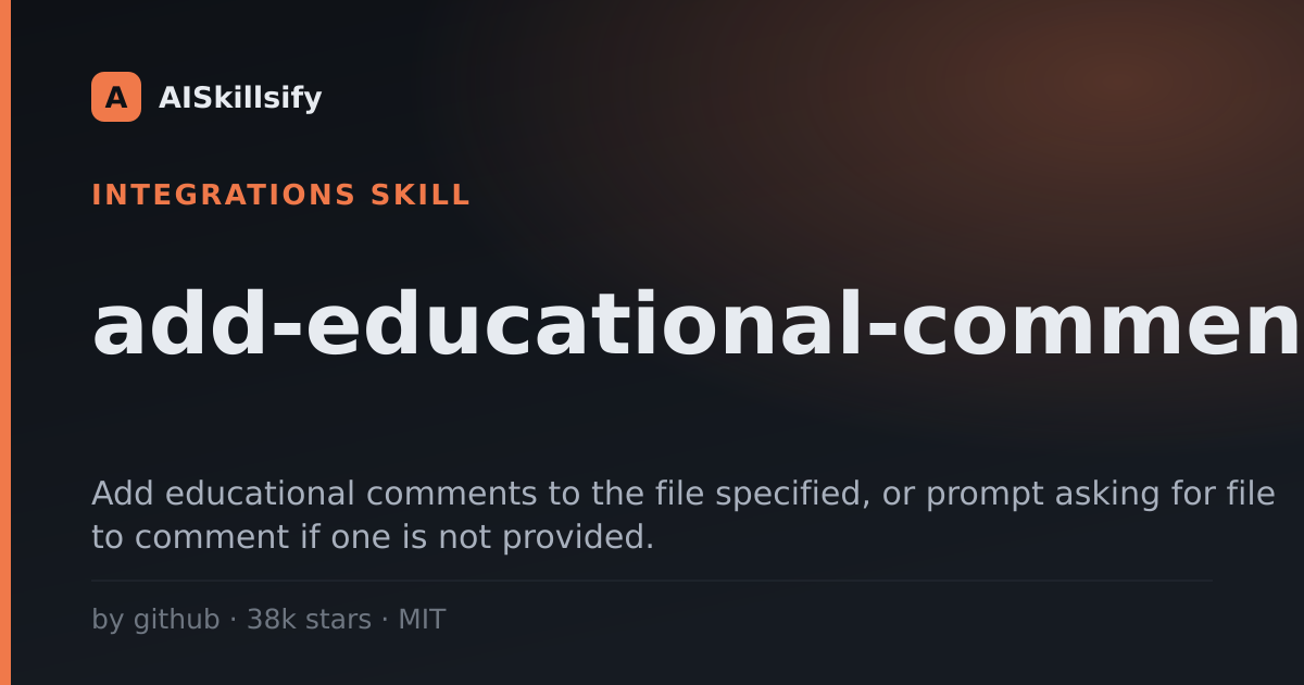 add-educational-comments skill by github