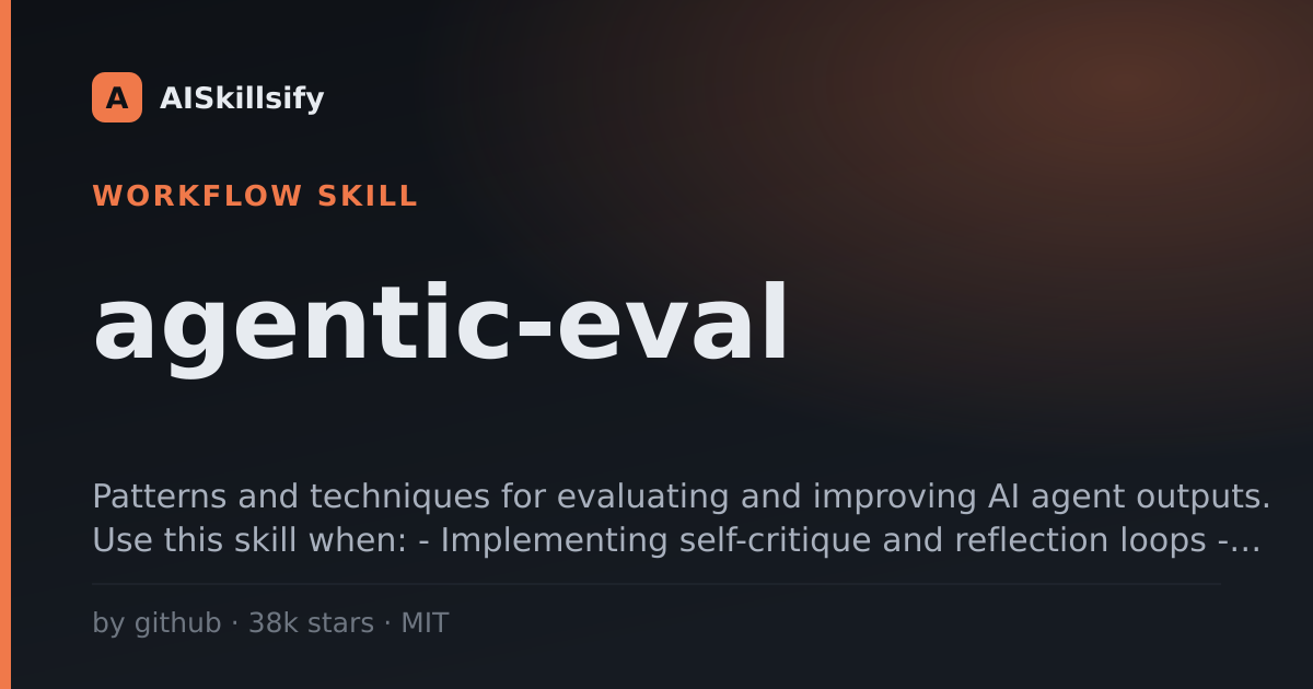 agentic-eval skill by github