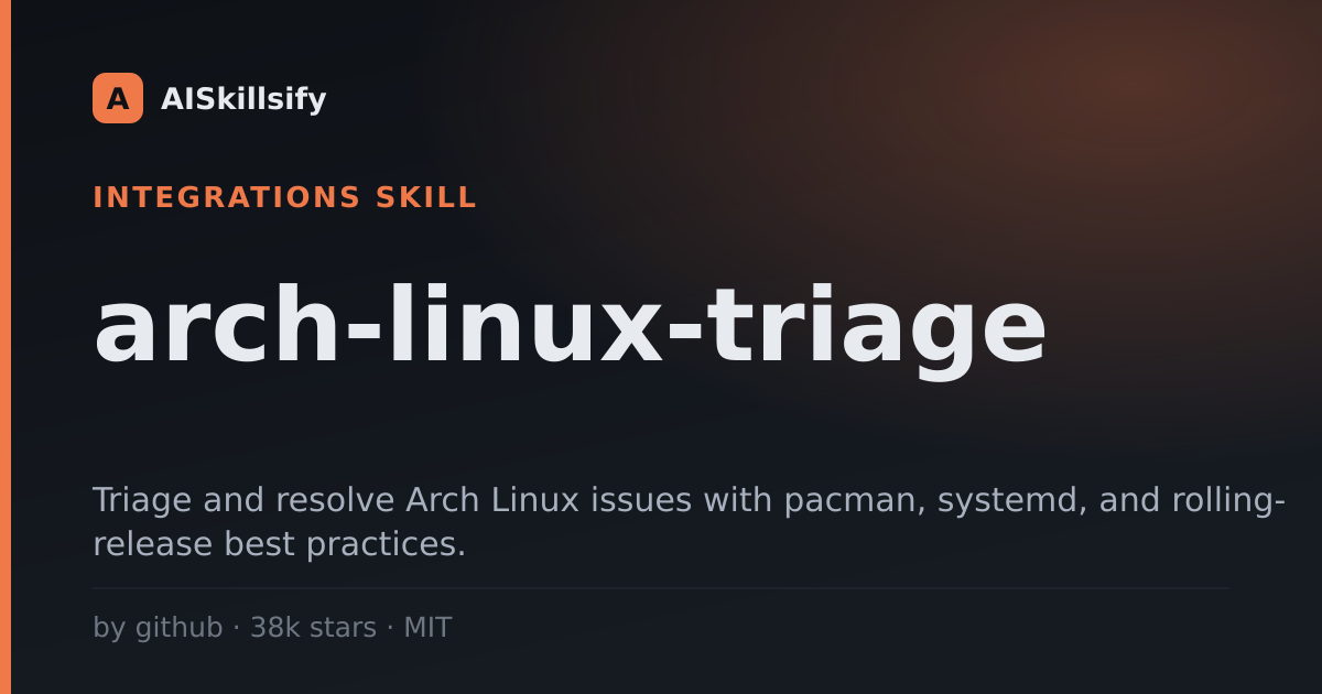 arch-linux-triage skill by github