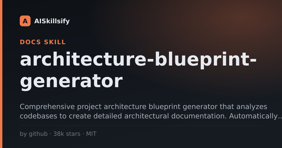 architecture-blueprint-generator skill by github
