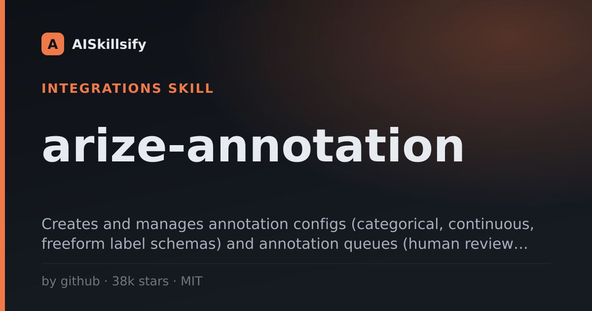 arize-annotation skill by github