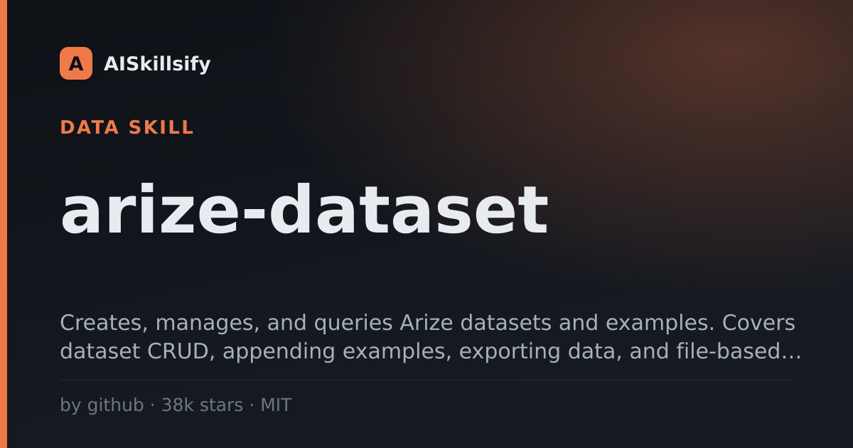 arize-dataset skill by github