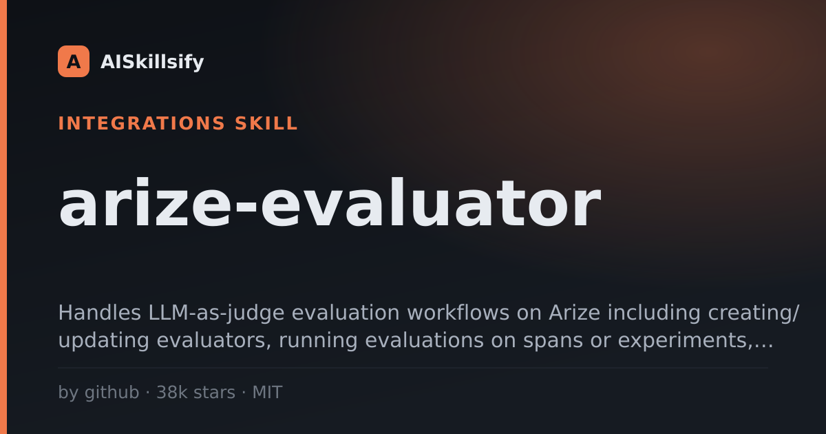 arize-evaluator skill by github
