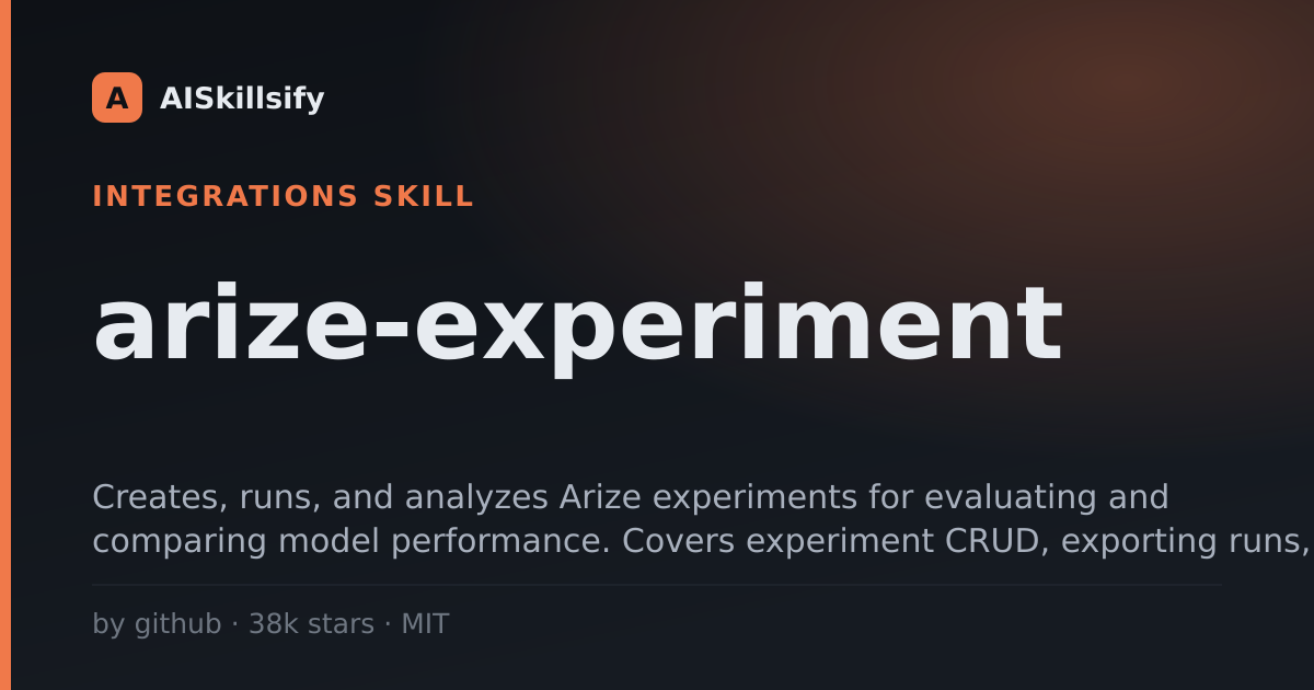 arize-experiment skill by github