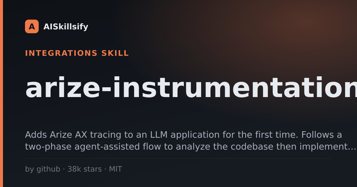 arize-instrumentation skill by github