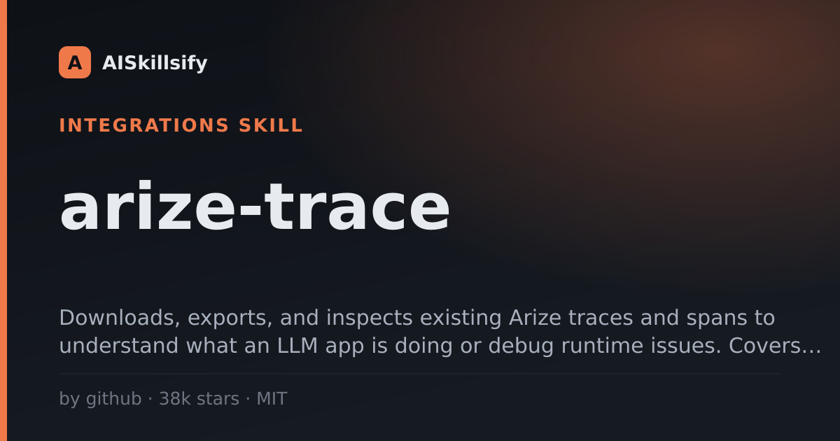 arize-trace skill by github