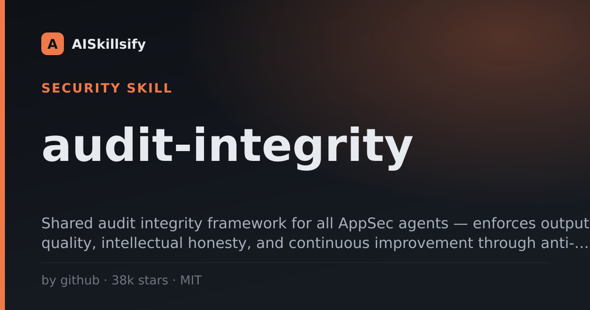 audit-integrity skill by github