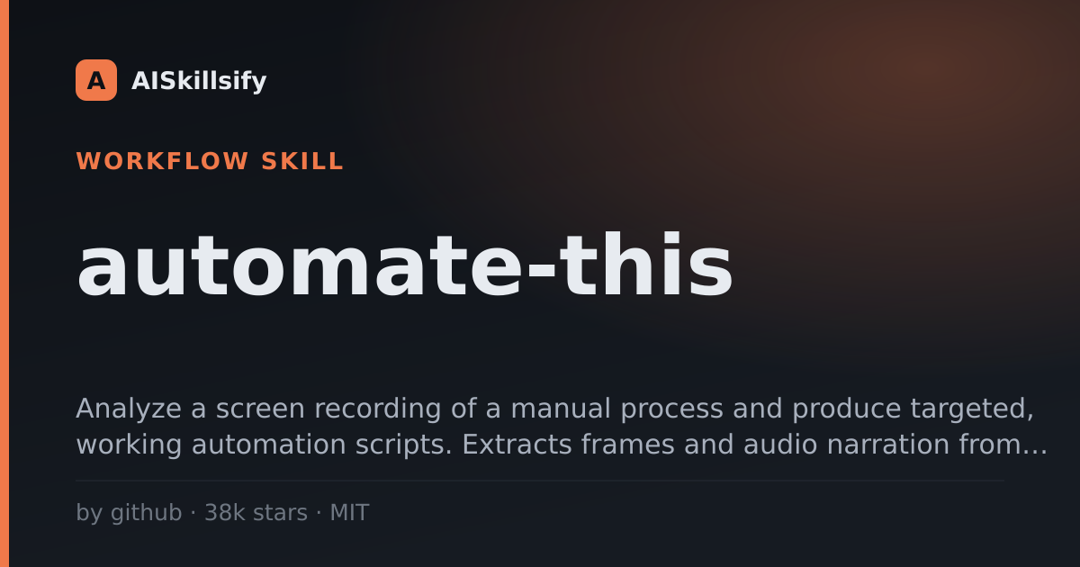 automate-this skill by github