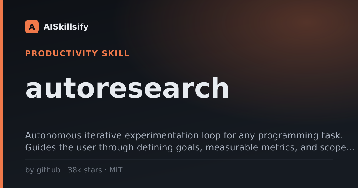 autoresearch skill by github