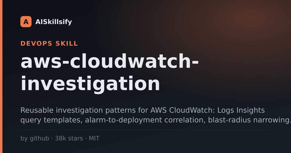 aws-cloudwatch-investigation skill by github