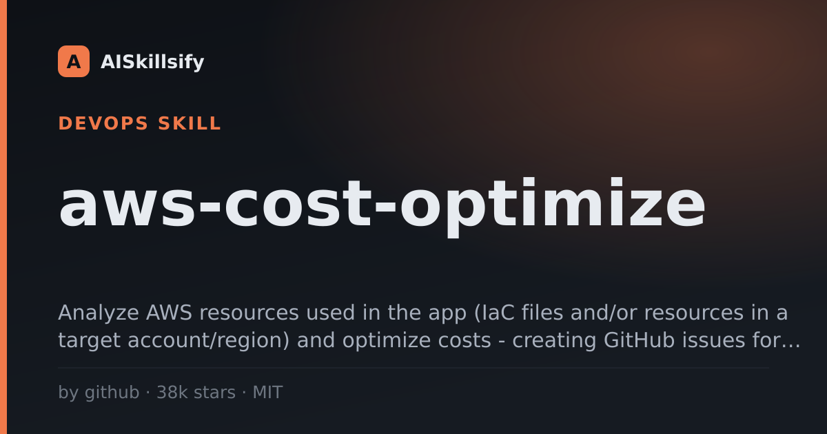 aws-cost-optimize skill by github