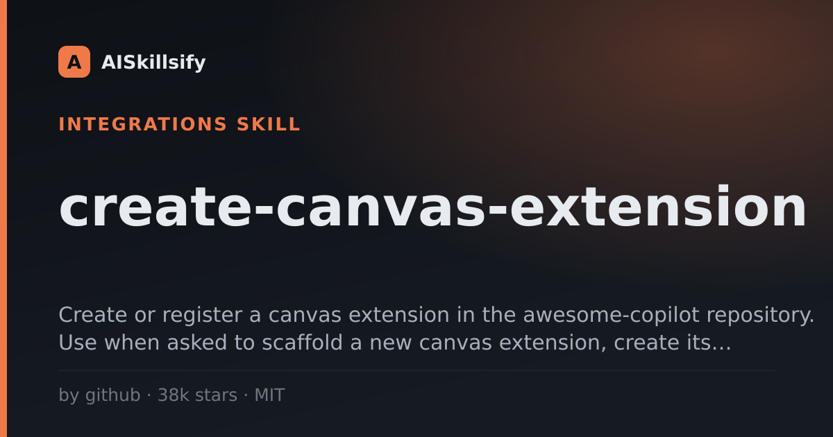 create-canvas-extension skill by github