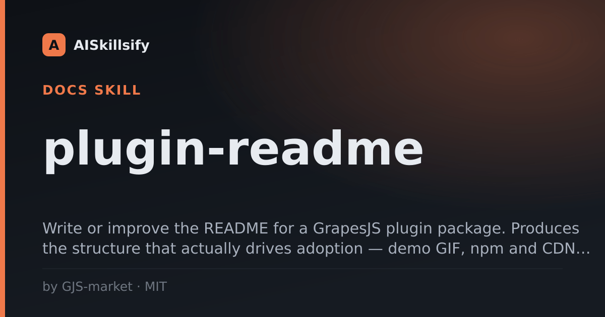 plugin-readme skill by GJS-market