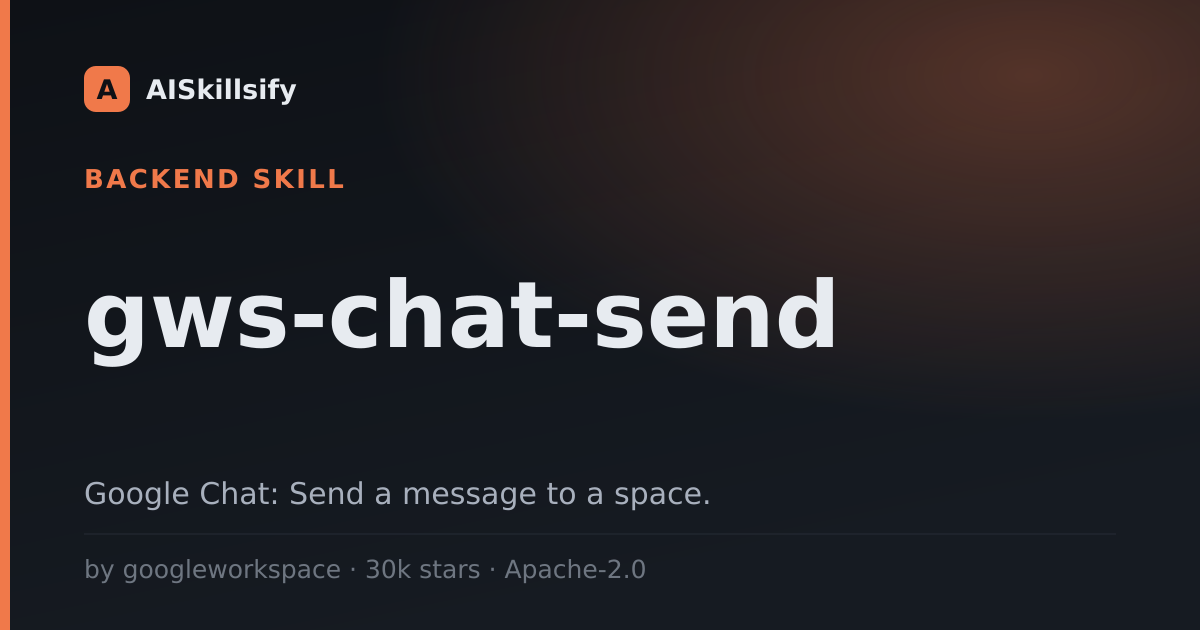gws-chat-send skill by googleworkspace