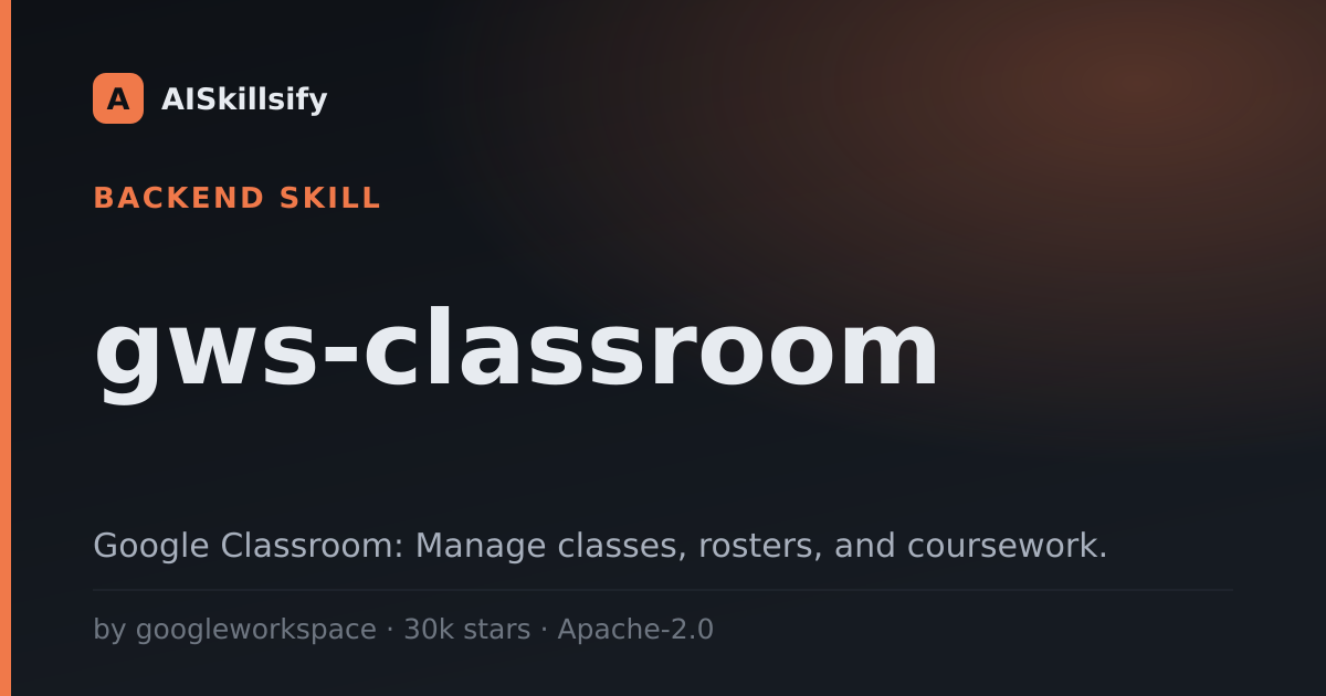 gws-classroom skill by googleworkspace
