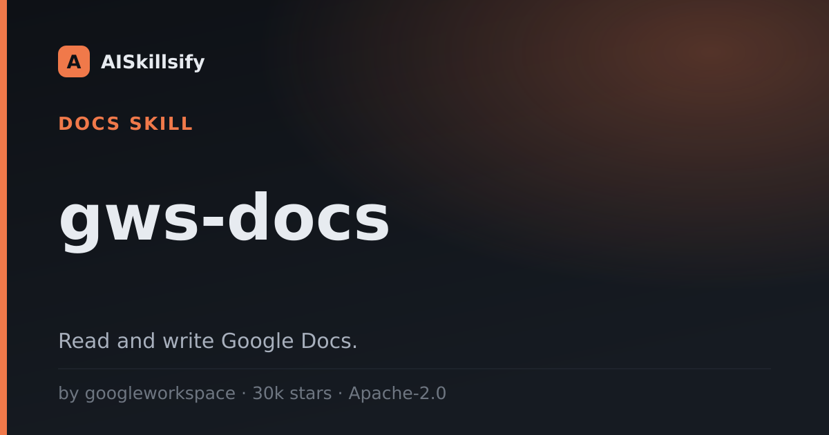 gws-docs skill by googleworkspace