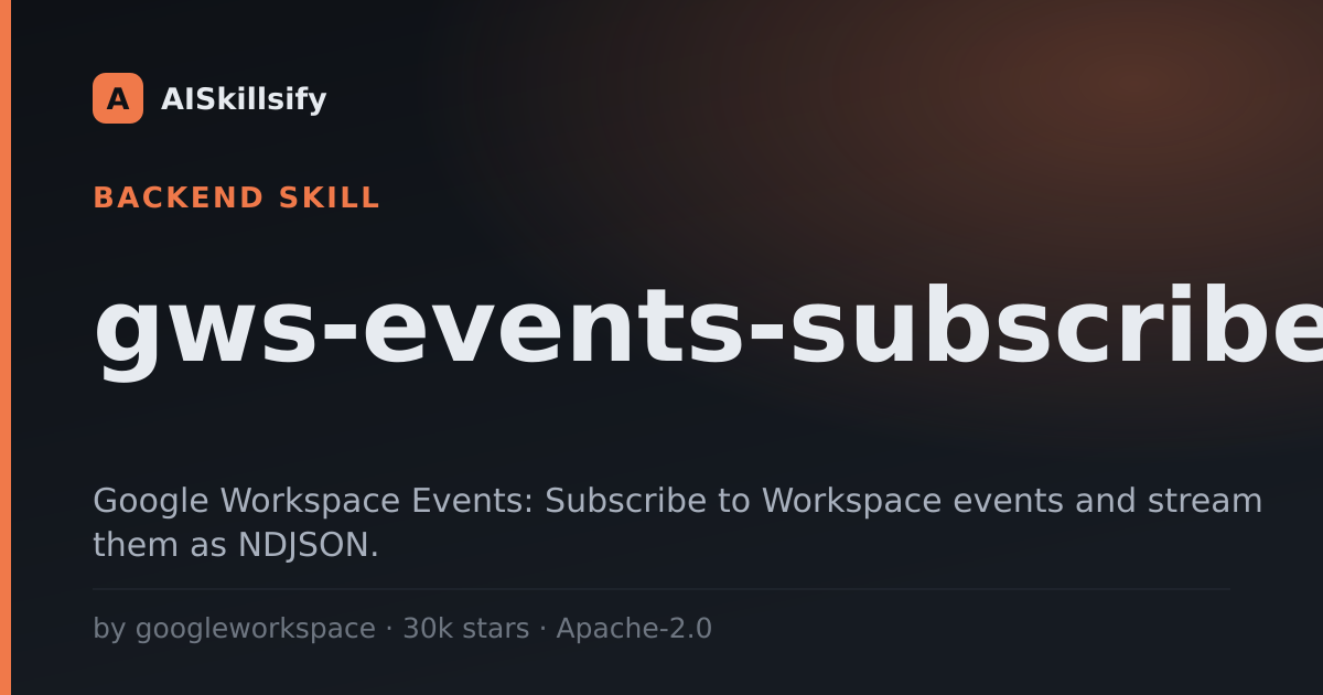 gws-events-subscribe skill by googleworkspace