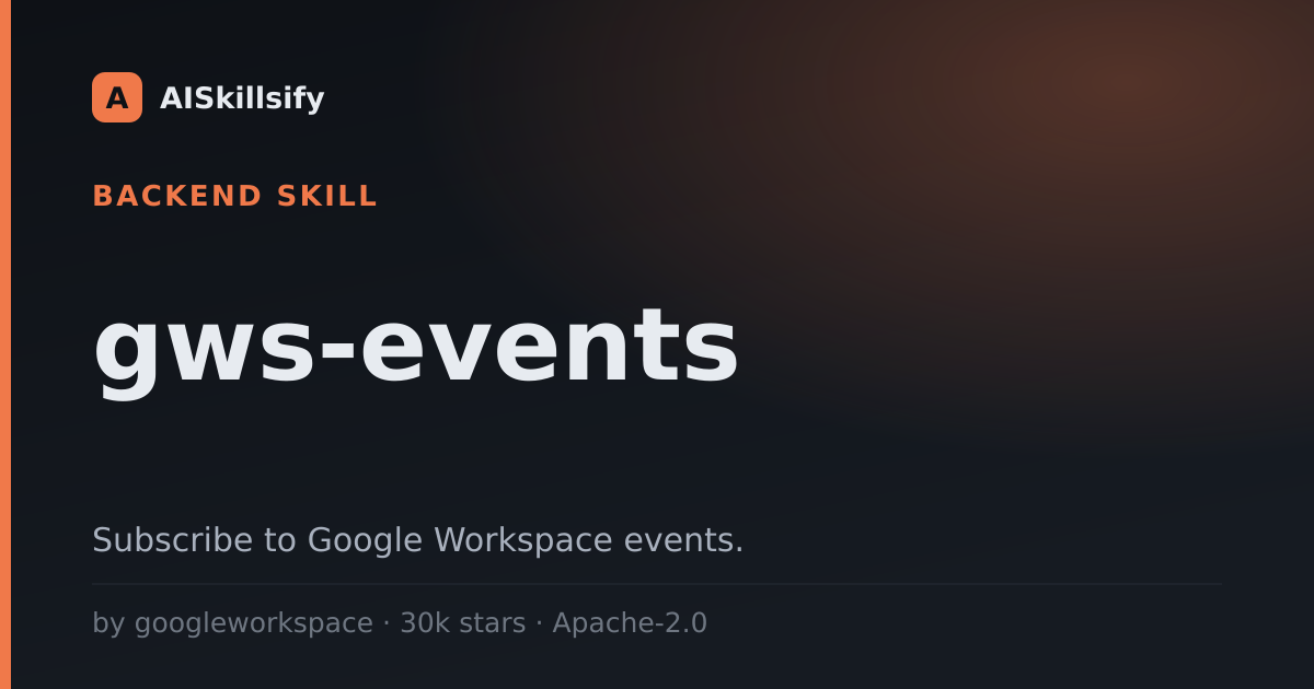 gws-events skill by googleworkspace