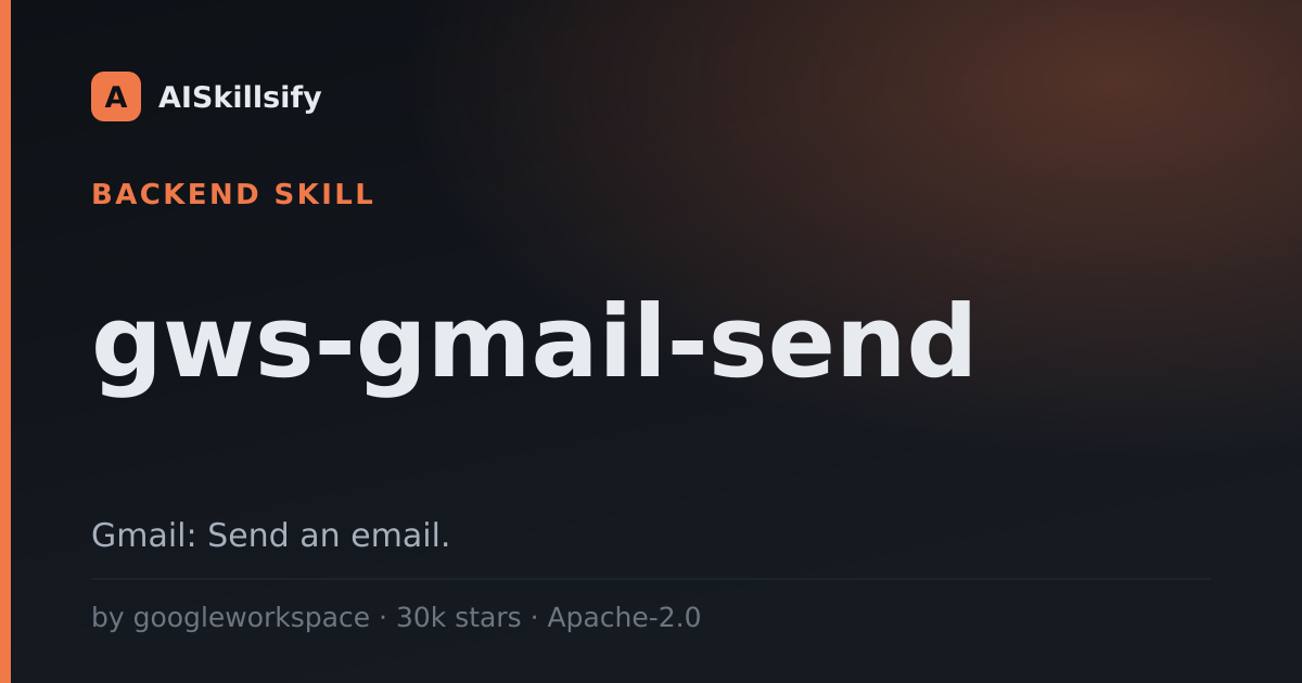 gws-gmail-send skill by googleworkspace